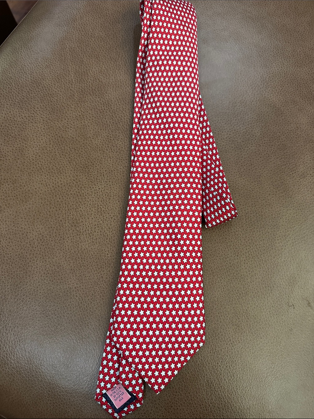 Vineyard Vines Red Star-Pattern Silk Neckwear